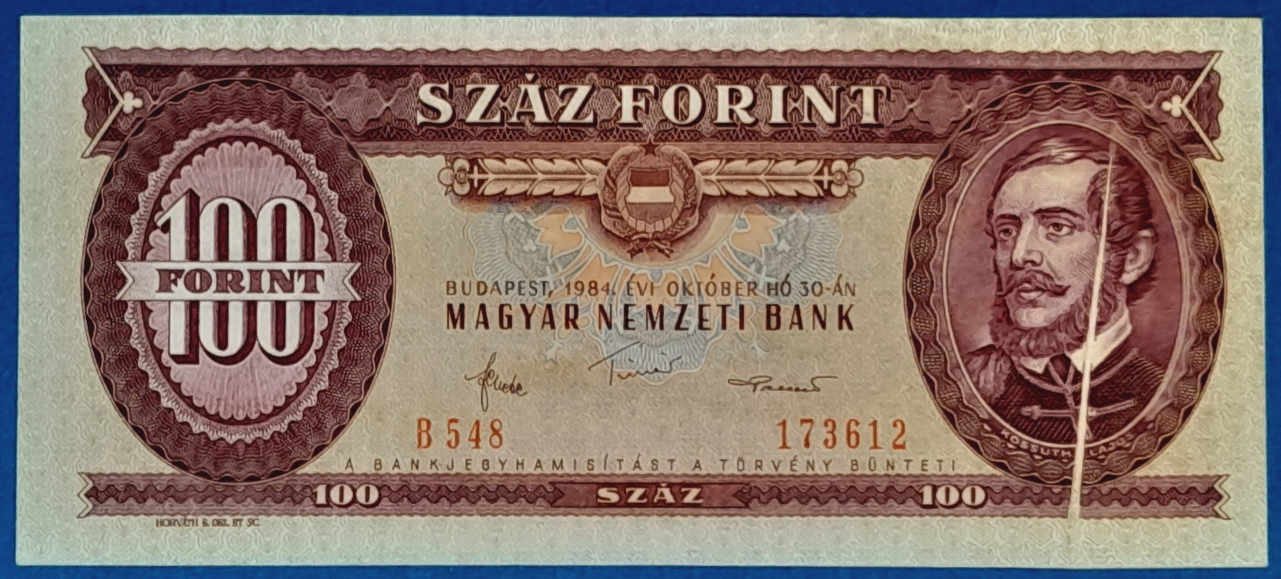 BM0074-1 1984. 100 Forint VF- "Nyomdahibás" - Image 1