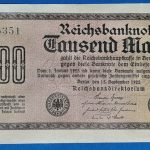 1922. 1.000 Mark F+ "zöld" számozás