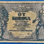 1919.  5 Korona VF "Más törvényes pénznemekre"