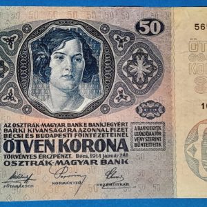 1914. 50 Korona VF előoldal