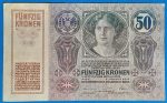 1914. 50 Korona VF hátoldal