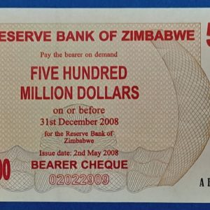 2008. 500.000.000 Dollars- GOTTONUMIZMATIKA