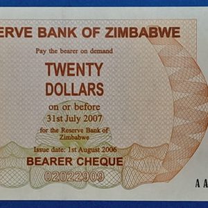 2006. 20 Dollars- GOTTONUMIZMATIKA
