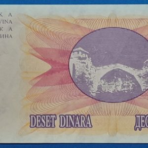 Bosznia 10 Dinár 1992 UNC – Stari Most