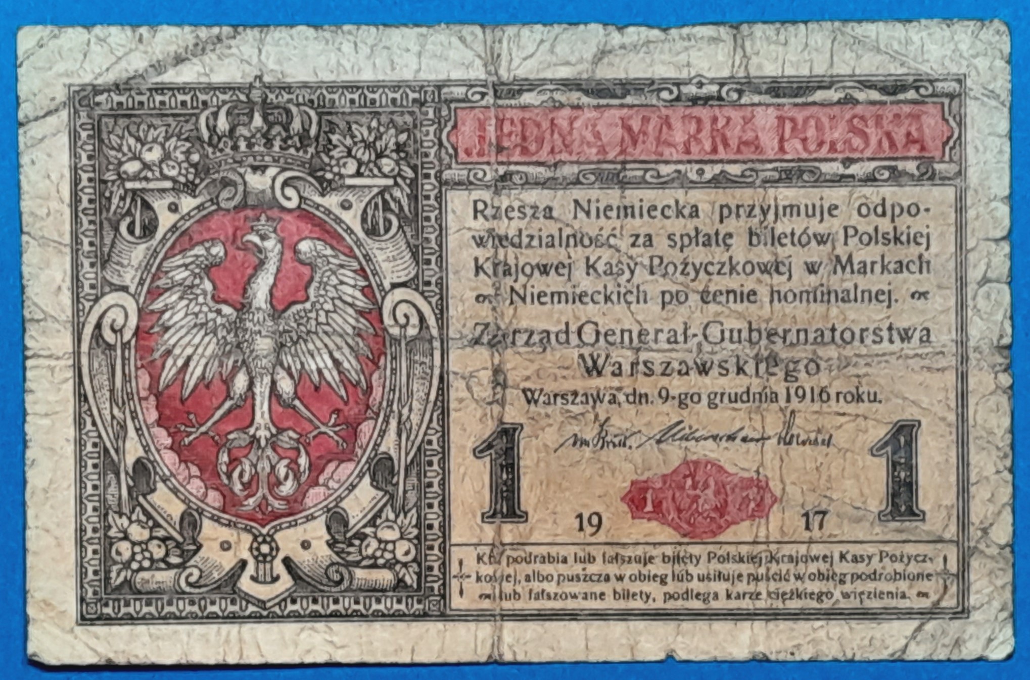 BM0225-1 1917. 1 Marka - GOTTONUMIZMATIKA