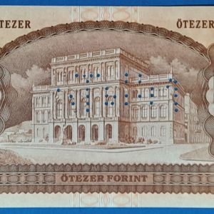 5.000 Forint UNC "MINTA" perforációval, J betűjel előoldal hátoldal