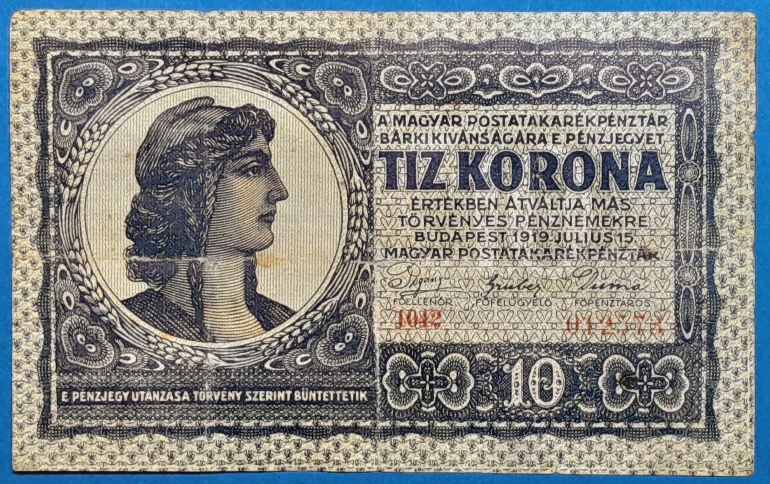 BM0246-1 1919. 10 Korona - GOTTONUMIZMATIKA