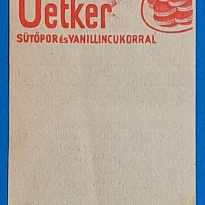 Dr. Oetker Sütőpor és Vanillincukor számolócédula GOTTO NUMIZMATIKA