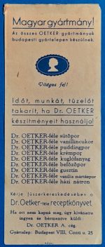 "Dr. Oetker" számolócédula VF- - Image 2
