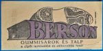Berson Gumisarok és talp számolócédula GOTTO NUMIZMATIKA