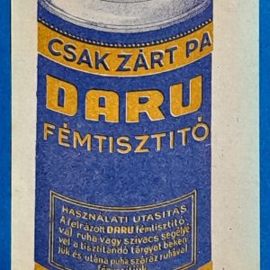Daru Fémtisztító Vintage Számolócédula GOTTO NUMIZMATIKA