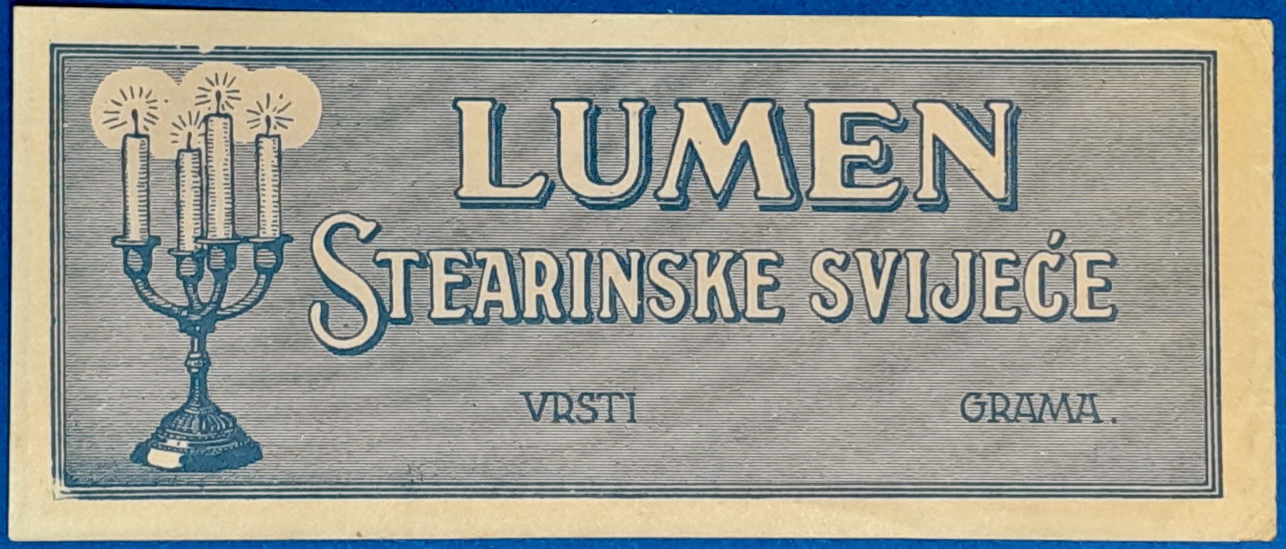 BM0795-1 Régi "Lumen" sztearin gyertya számolócédula GOTTO NUMIZMATIKA