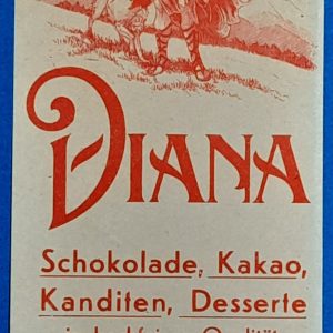 Vintage Diana Schokolade, Kakao, Kanditen számolócédula GOTTO