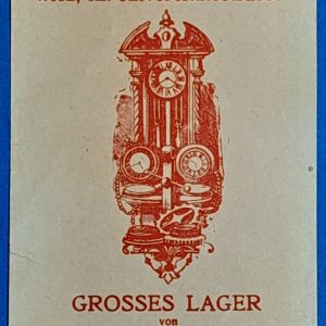 "Franz Rohliček" Órásmester számolócédula, Órák, Ékszerek, Javítás GOTTO