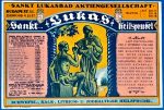 Szent Lukács Gyógyvíz - Történelmi német nyelvű címke, Budapest GOTTO