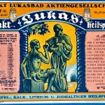 Szent Lukács Gyógyvíz - Történelmi német nyelvű címke, Budapest GOTTO