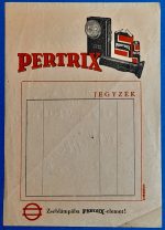 Vintage "Pertrix" zseblámpaelem számolócédula – 1930-as évek GOTTO