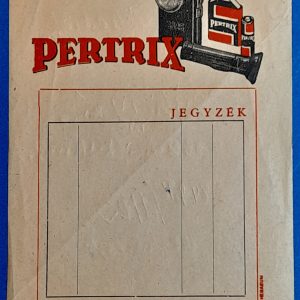 Vintage "Pertrix" zseblámpaelem számolócédula – 1930-as évek GOTTO