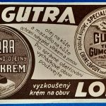 "Gutra" és "Lora" retro cipőápoló számolócédula -  Csehszlovákia GOTTO