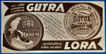 "Gutra" és "Lora" retro cipőápoló számolócédula -  Csehszlovákia GOTTO