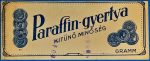 "Paraffin-gyertya" Címke – Magyar Kereskedelmi Számolócédula  GOTTO