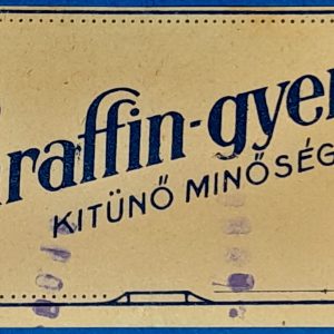 "Paraffin-gyertya" Címke – Magyar Kereskedelmi Számolócédula  GOTTO
