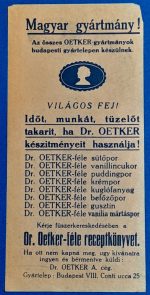 "Dr. Oetker" sütőpor számolócédula VF - Image 2