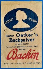 "Dr. Oetker Backin" (1917) – Történelmi élelmiszer-csomagolás GOTTO