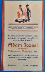 Ádám József kiskunmajsai szűrszabó számolócédulája (1925) GOTTO