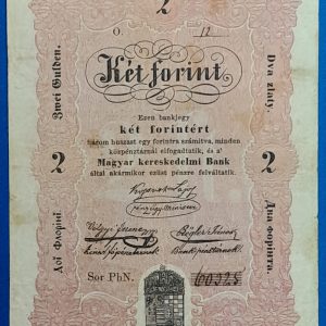 2 forint 1848 – Eredeti Kossuth-bankó (Piroshasú) GOTTO NUMIZMATIKA