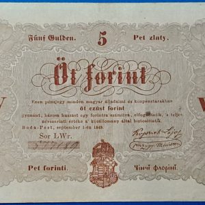 5 Forint 1848 – A legendás barna Kossuth-bankó GOTTO NUMIZMATIKA