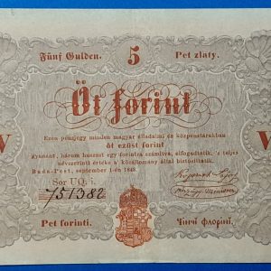 5 Forint 1848 – A legendás piros Kossuth-bankó GOTTO NUMIZMATIKA