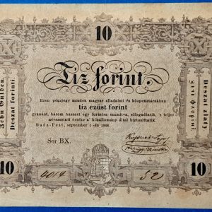 1848-as 10 forint (tíz ezüst forint) – Ritka Kossuth-bankó GOTTO