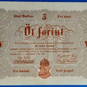 Kossuth 5 Forint 1848. szeptember 1. – Ritka magyar papírpénz GOTTO