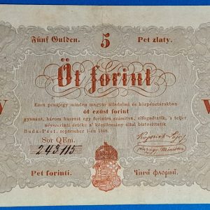 Kossuth 5 Forint 1848. szeptember 1. – Ritka magyar papírpénz GOTTO