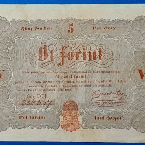 Kossuth 5 Forint 1848. szeptember 1. – Ritka magyar papírpénz GOTTO