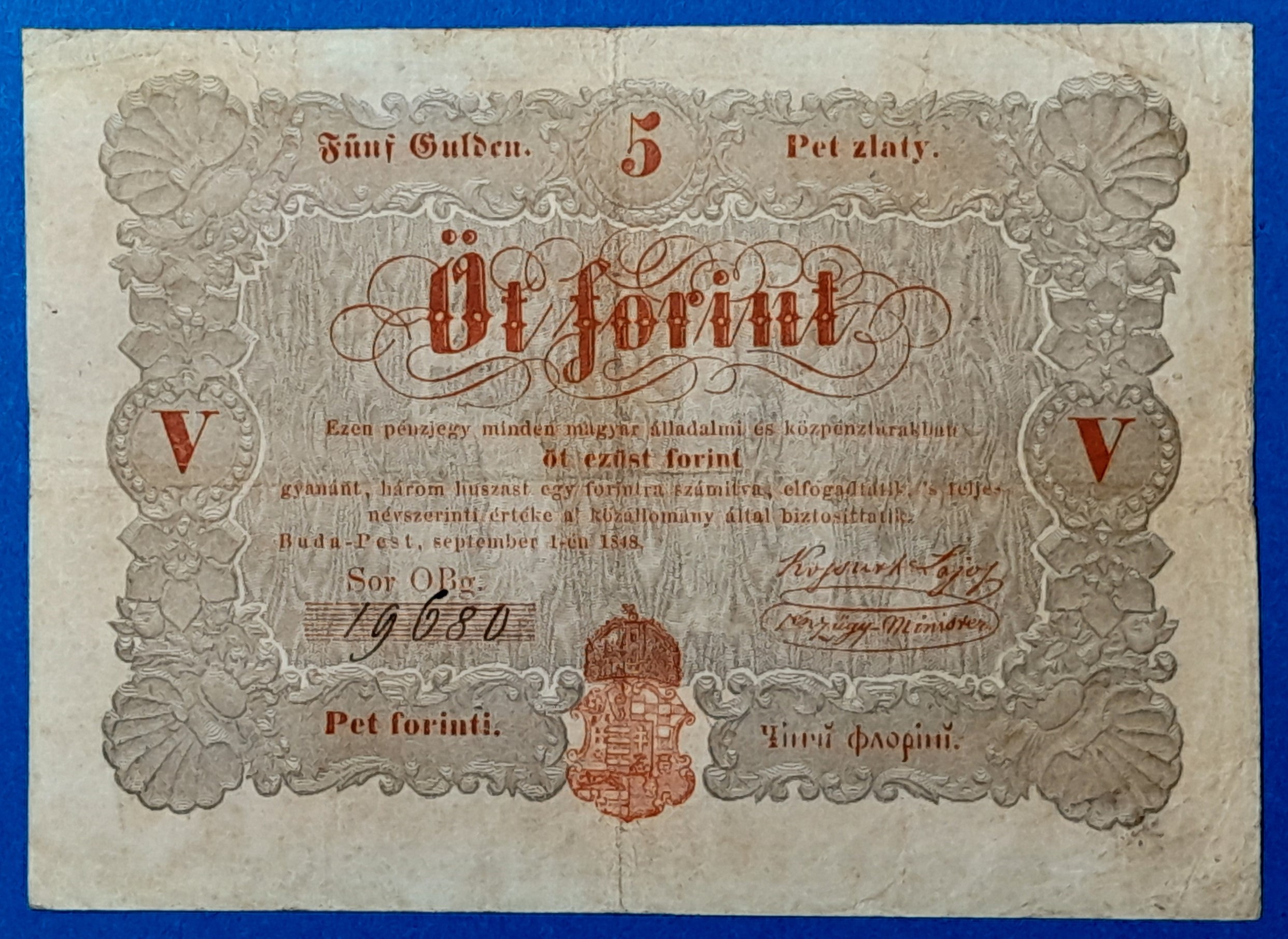 5 Forint 1848 – A legendás piros Kossuth-bankó GOTTO NUMIZMATIKA