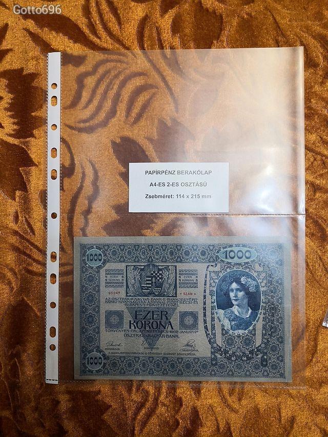 HU0024-1 Magyar gyártmányú 2-es osztású papírpénz berakólap 150 Mikronos - Image 1