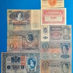 1902-1917-ig. 8 db-os Osztrák-Magyar Korona sor  VF-F- "DEUTSCHÖSTERREICH" felülbélyegzéssel