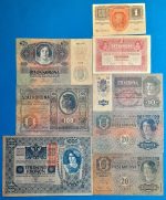 1902-1917-ig. 8 db-os Osztrák-Magyar Korona sor  VF-F- "DEUTSCHÖSTERREICH" felülbélyegzéssel