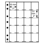 Leuchtturm: GRANDE 20 zsebes érmetartó lap, éremkeretekhez 5 db-os csomag