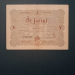 1848.  5 Forint  F+ Kossuth "barna változat" debreceni kiadás