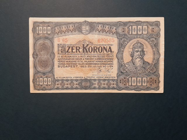 licit-31 1923. 1.000 Korona F "kis alakú" Nyomdahely nélküli - Image 1