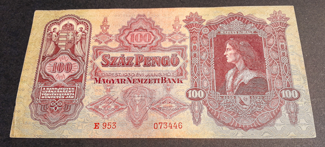 number-85 1930. 100 Pengő VF+ - Image 1