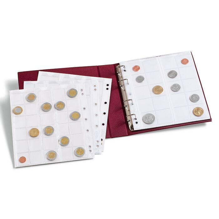 olcsonumisred Leuchtturm: NUMIS érmealbum tokkal 5 lappal - bordó - Image 1