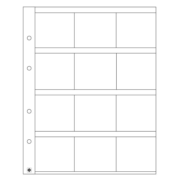 optima50x50 Leuchtturm: OPTIMA Érmelapok 12 db érmetartóhoz 50x50 mm átlátszó - Image 1